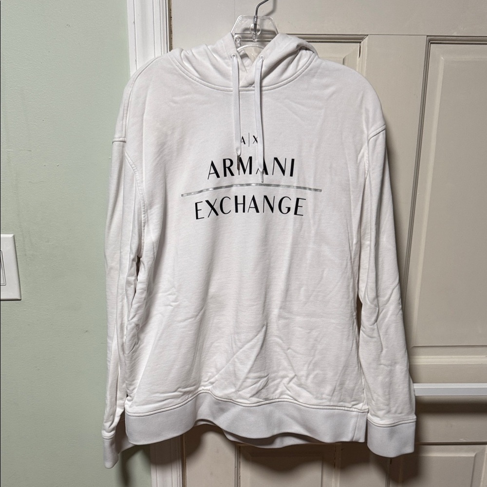Armani Exchange White Hoodie